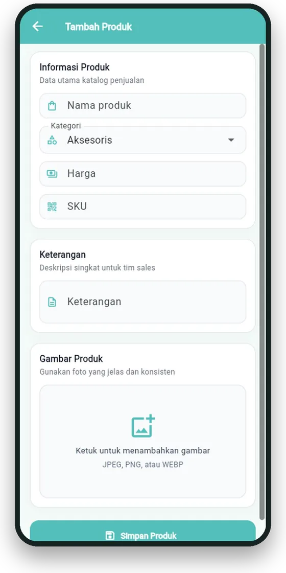 Form tambah produk